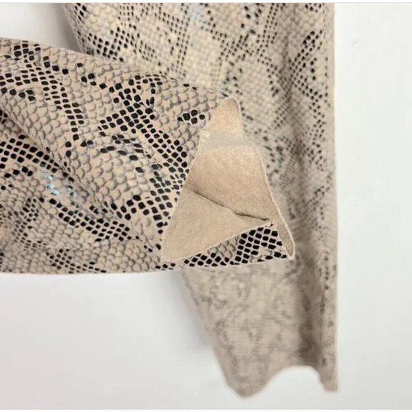 Zara Basic Python Snakeskin Print Faux Suede Leggings Size Small S - Picture 4 of 7